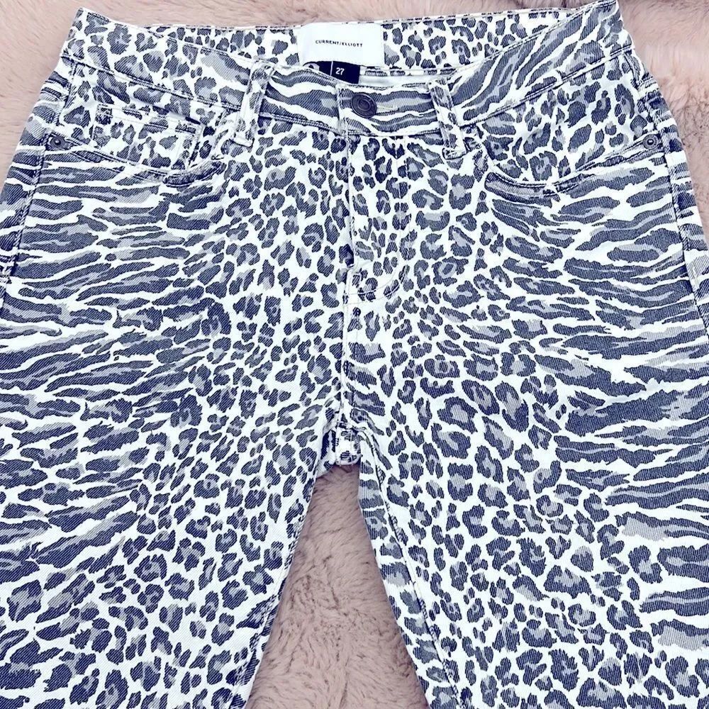 Current Elliott skinny midrise animal print jeans